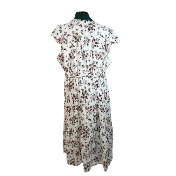 LC by Lauren Conrad White and Red Floral Prairie Dress NWT - Picture 3 of 5